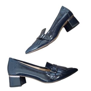 Franco Sarto Navy Patent Block Heels